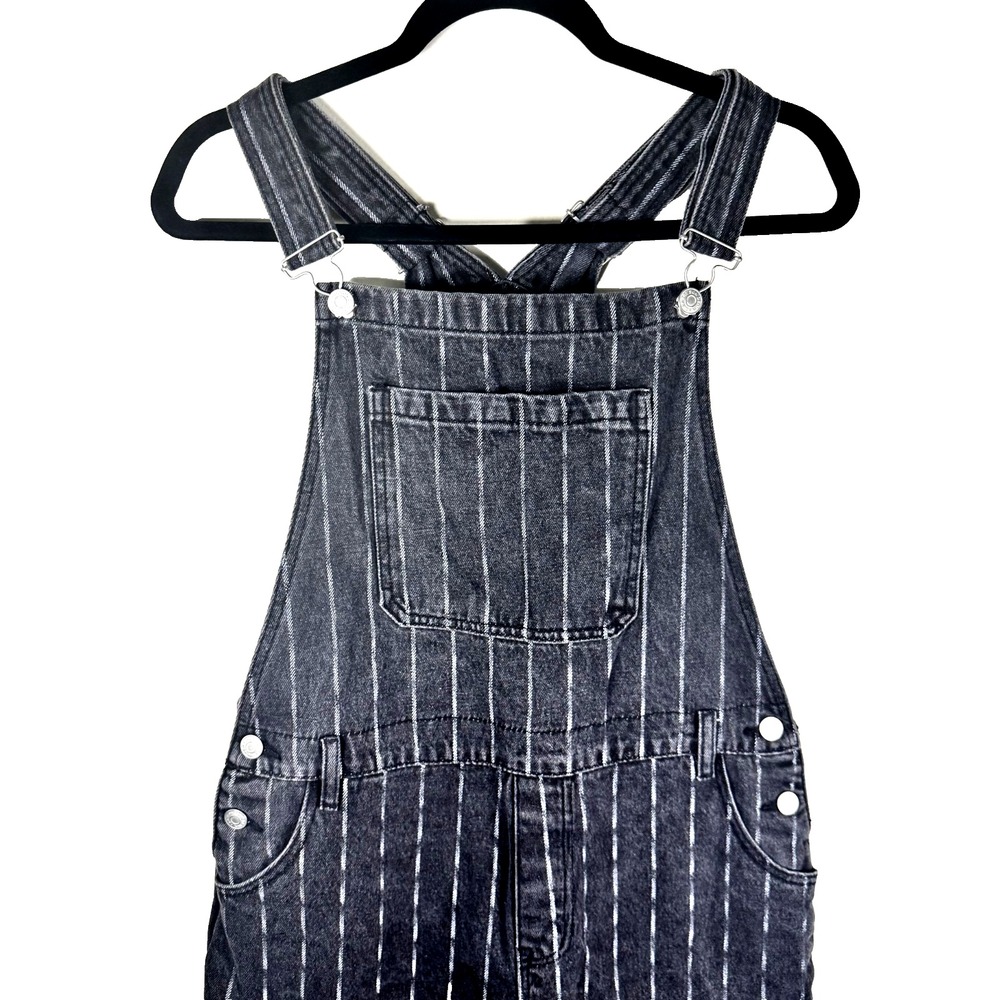 Pacsun Charcoal Striped Bib Overalls Women's 30 Y2K Retro Whimsygoth Utility